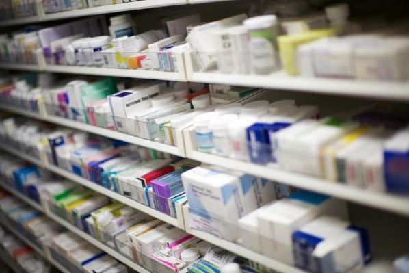 Shelves of tablets in a dispensary