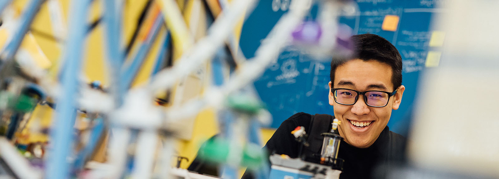 Student in the EEECS Lego Room