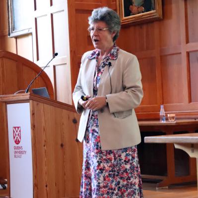 Our distinguished guest speaker, Professor Dame Jocelyn Bell Burnell provides a full Great Hall of attendees with an insight into her life and career.