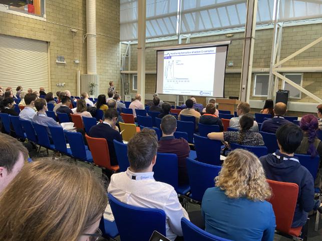 Image of a presentation taking place at the 2020 UK Catalysis Conference