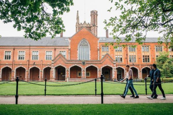 Students walking in Quad