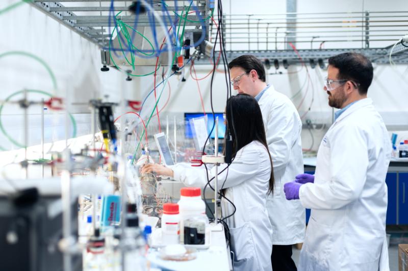 A photo of researchers working in a laboratory