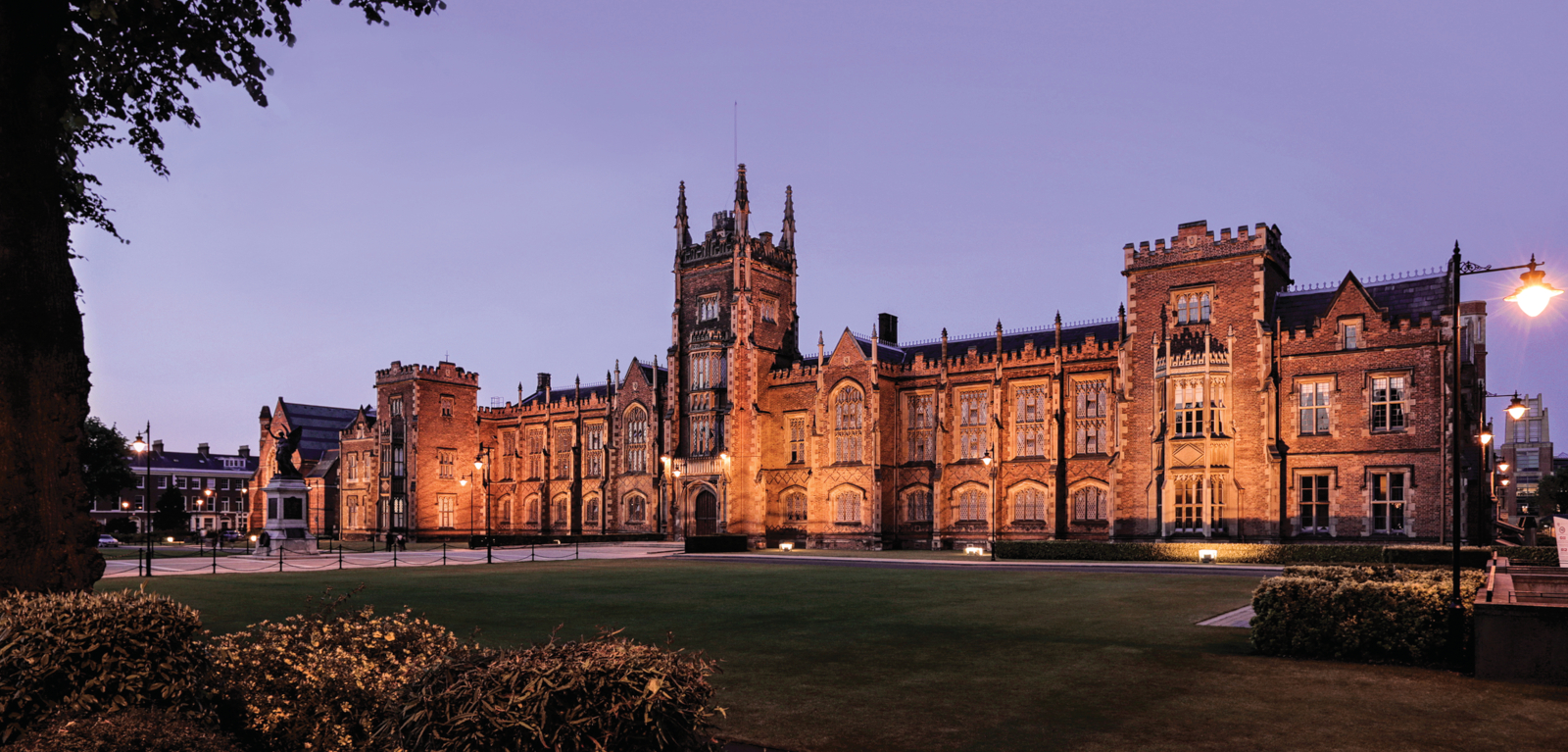 Front face of Lanyon building in the evening.