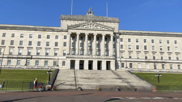 White Building with columns and Britannia and her lions at the top