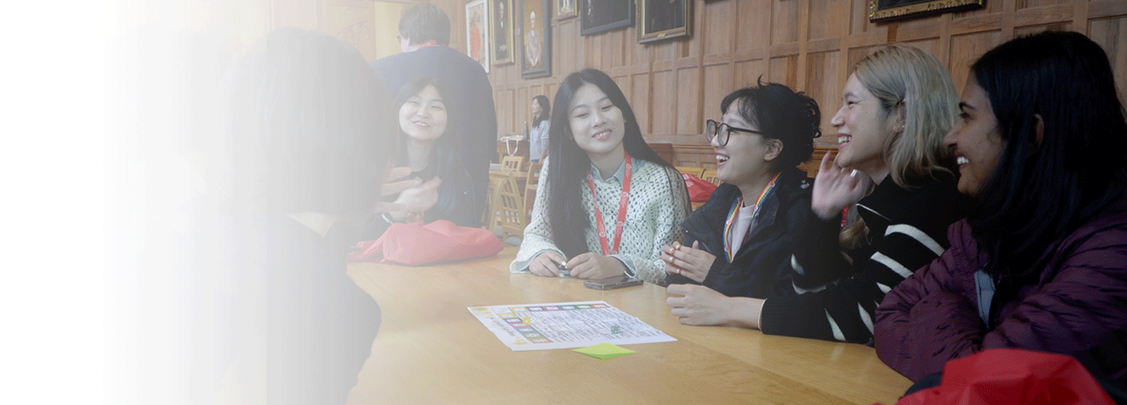 A group of international students attending an event