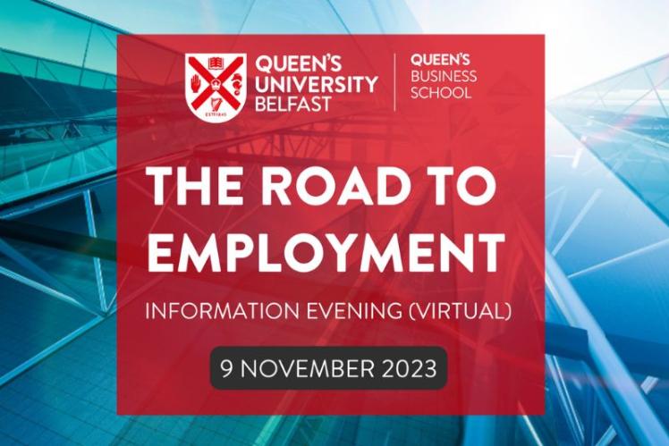 image with the text road to employment on it
