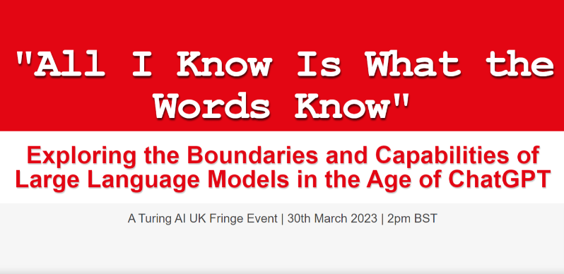 All I Know Is What the Words Know - 30 March Event