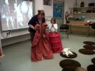 Dressing up in 16th century costumes at the Spanish Armada session in the Ulster Museum