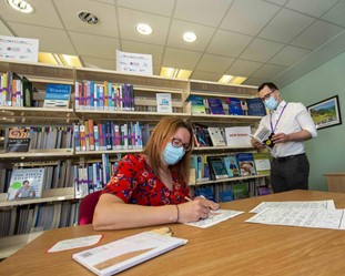 Masked library user