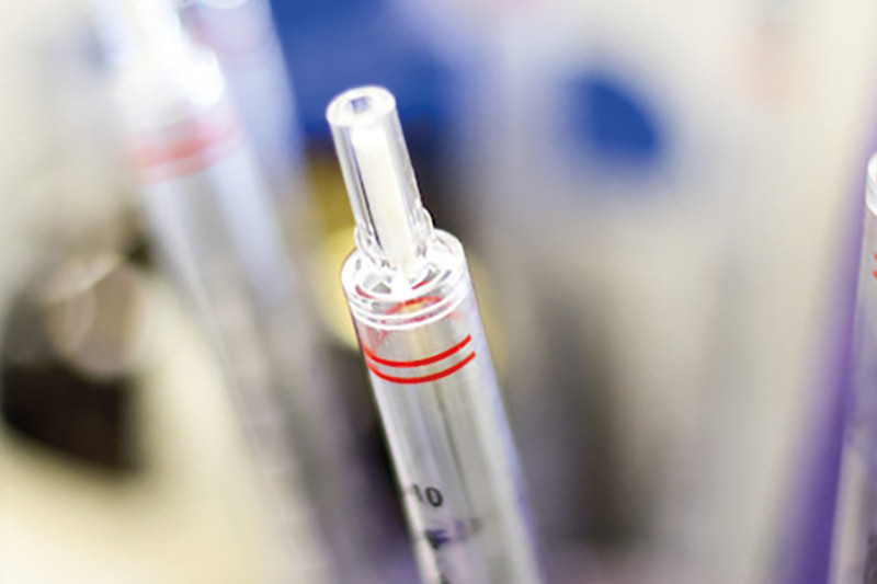Syringe with blurred background