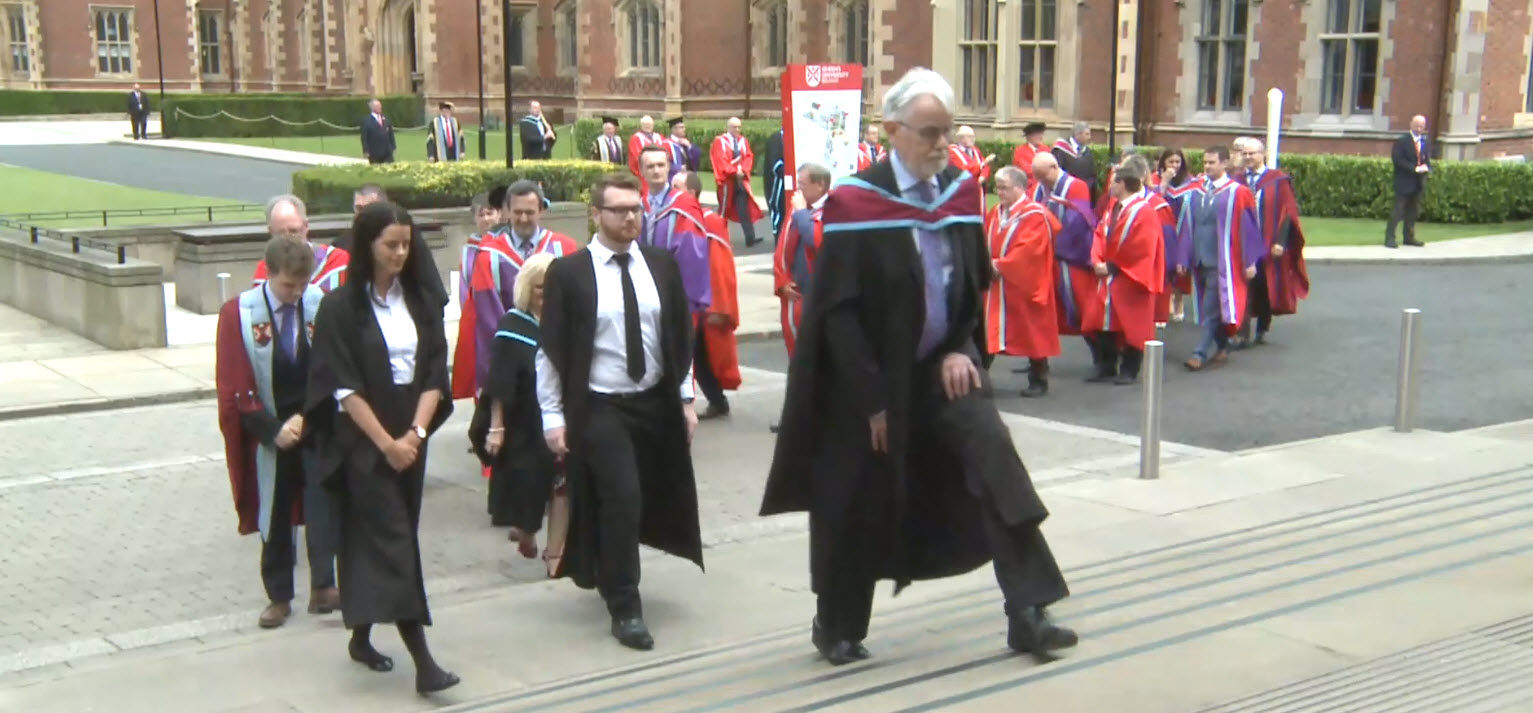 Paddy Brannigan leading Academic Procession into Whitla Hall