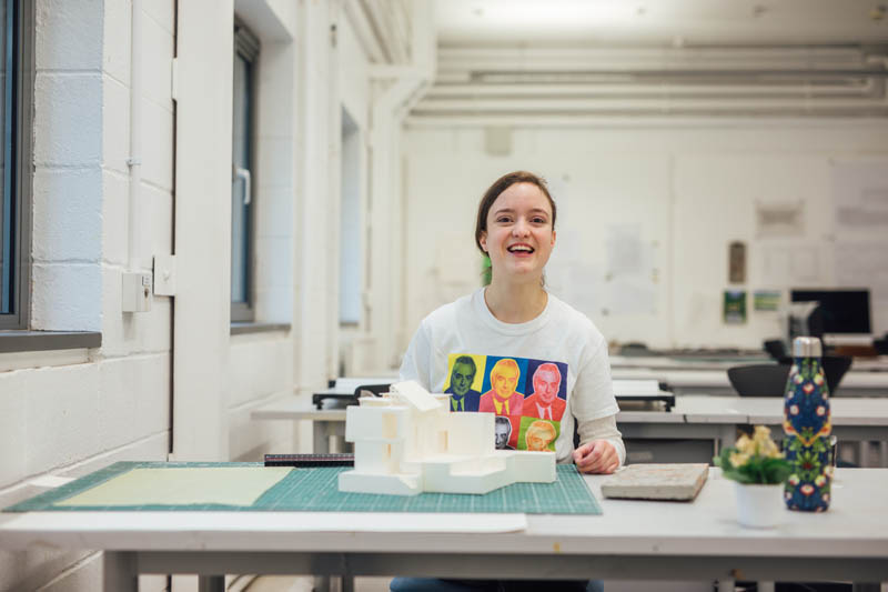 Image of student in Architecture Studio smiling