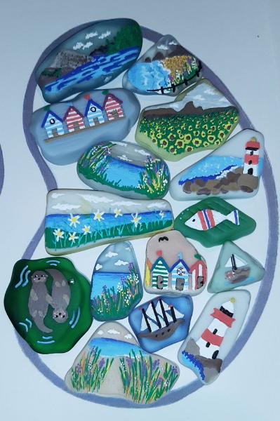 Painted Sea Glass Kidney by Katie Parkes