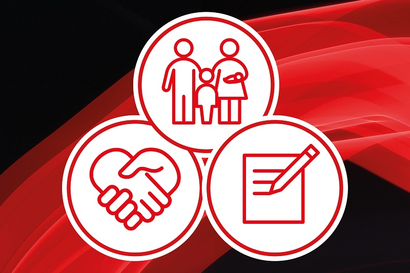 family, shaking hands, and hand writing icons