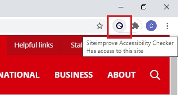 The Siteimprove Chrome Extension Browser icon in the top right corner of the browser window