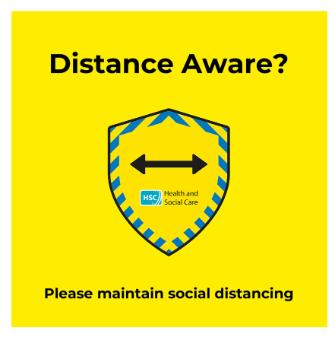 an image showing the distance aware logo for NI - 2021