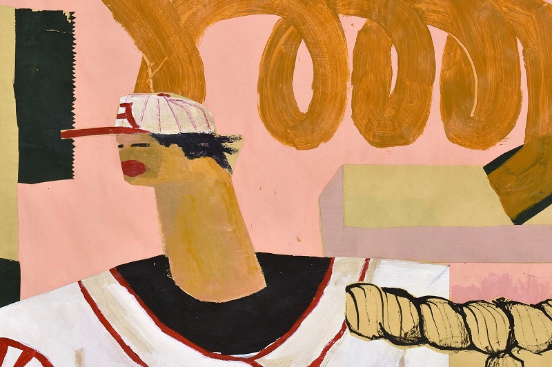 exhibit from Vamos Nippon! Tokyo Olympics exhibition showing baseball player