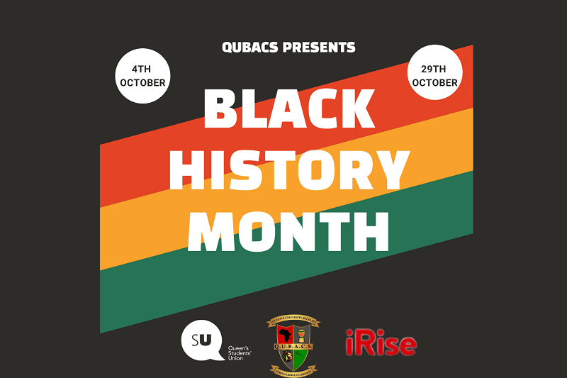 Black History Month 2021 graphic - QUBACS iRise