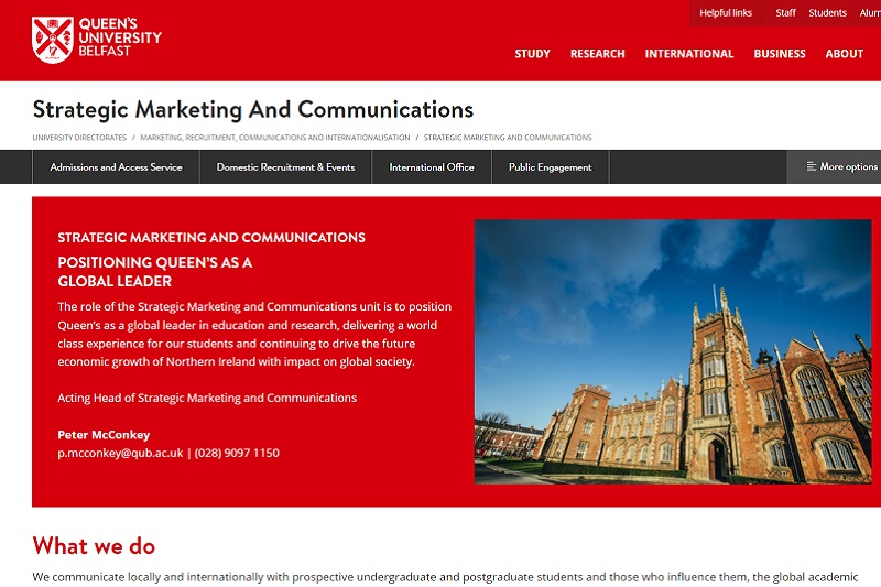 QUB Strategic Marketing and Communications 2021