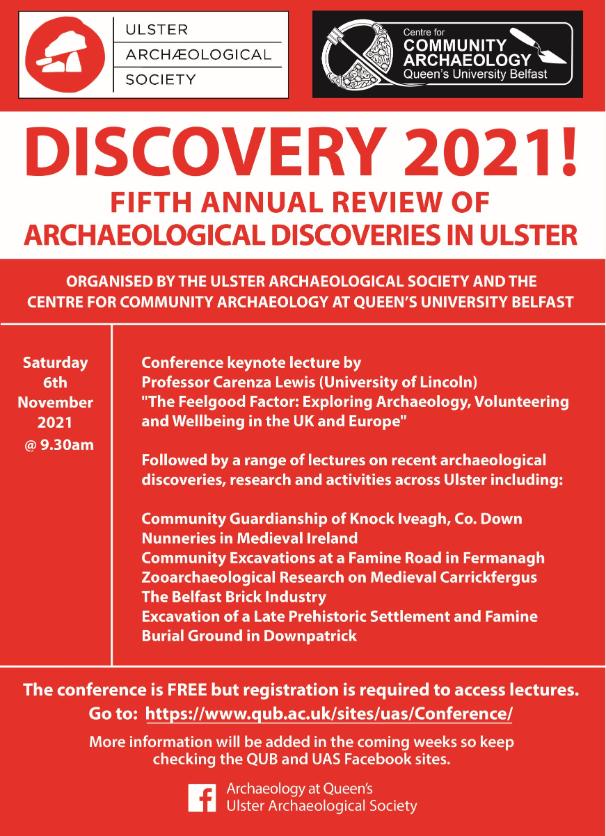Poster for Discovery 2021 The fourth annual review of archaeological discoveries in Ulster
