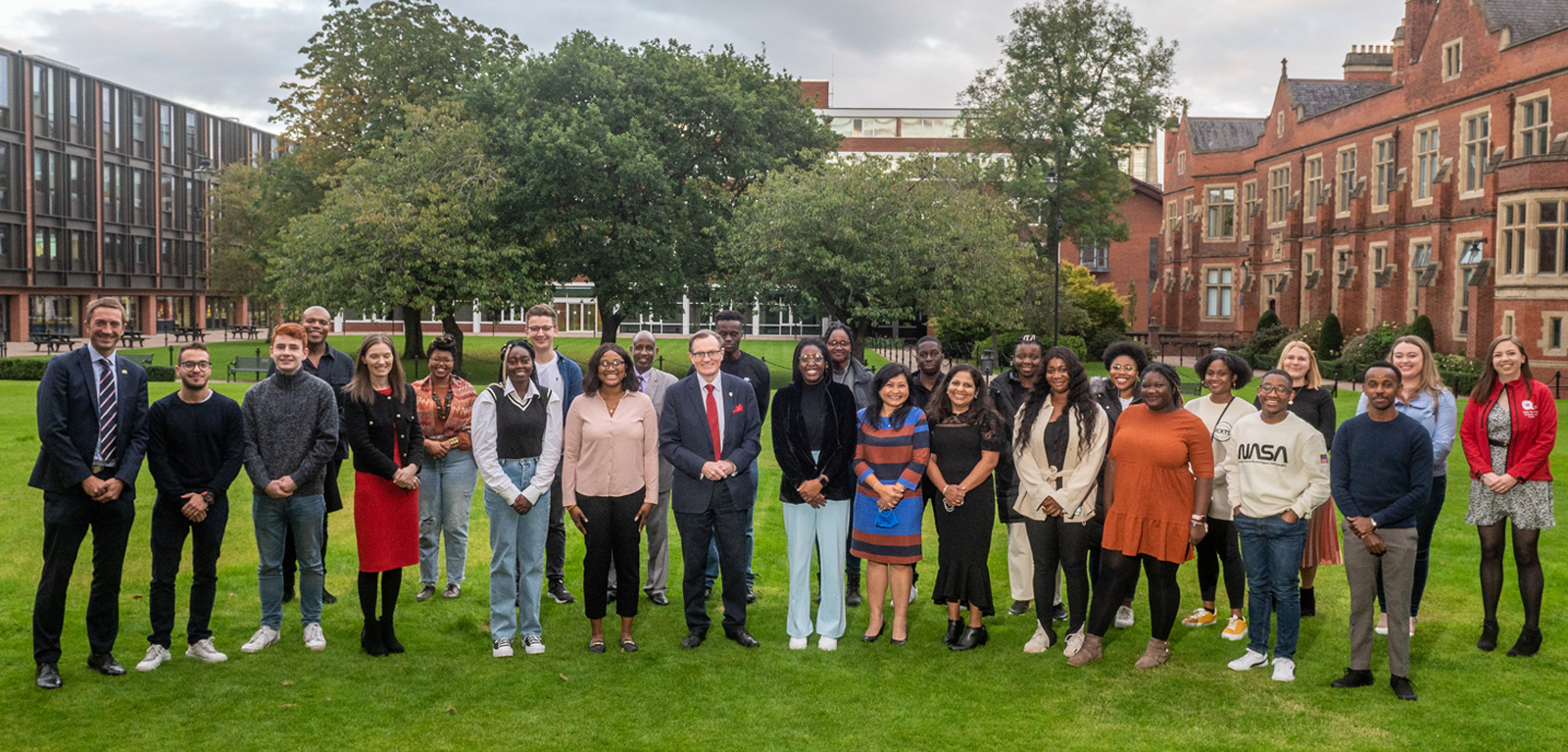 Black History Month 2021 launch - Queen's students and staff on the quadrangle