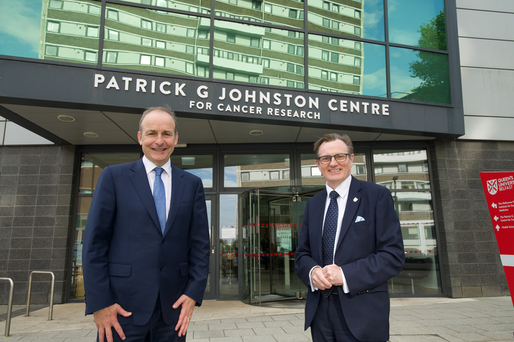 Taoiseach Micheal Martin visits Queen's University Belfast - with Professor Ian Greer