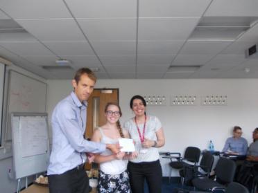 image of Nahid and Lauren winning a prize