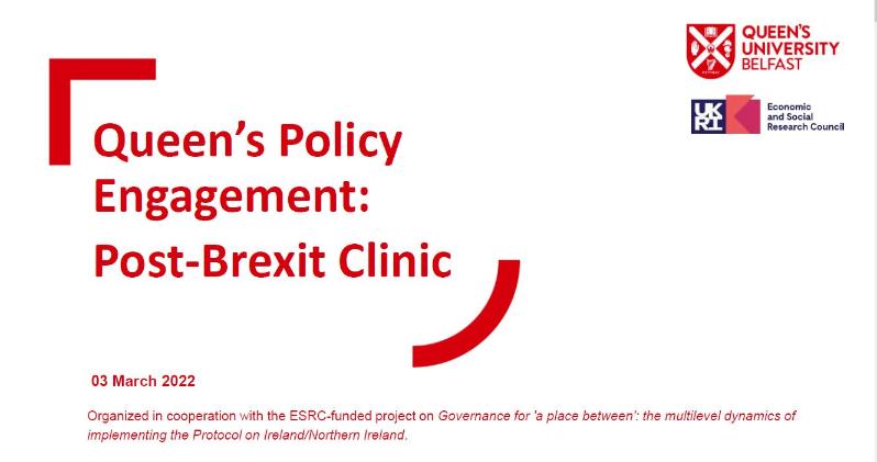 Cover Slide for Post-Brexit Clinic on 3 March 2022