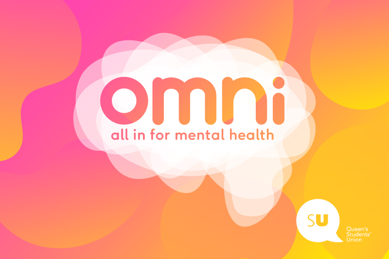 OMNI - all in for mental health - Students' Union graphic promoting the student mental health movement