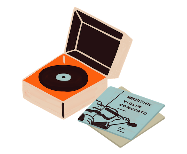 A record player and Mendelssohn record