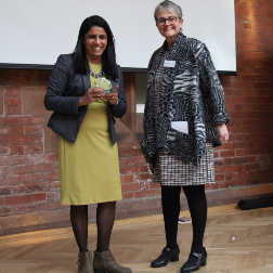 Dr. Suja Somanadhan receives crystal award from Baroness Ritchie
