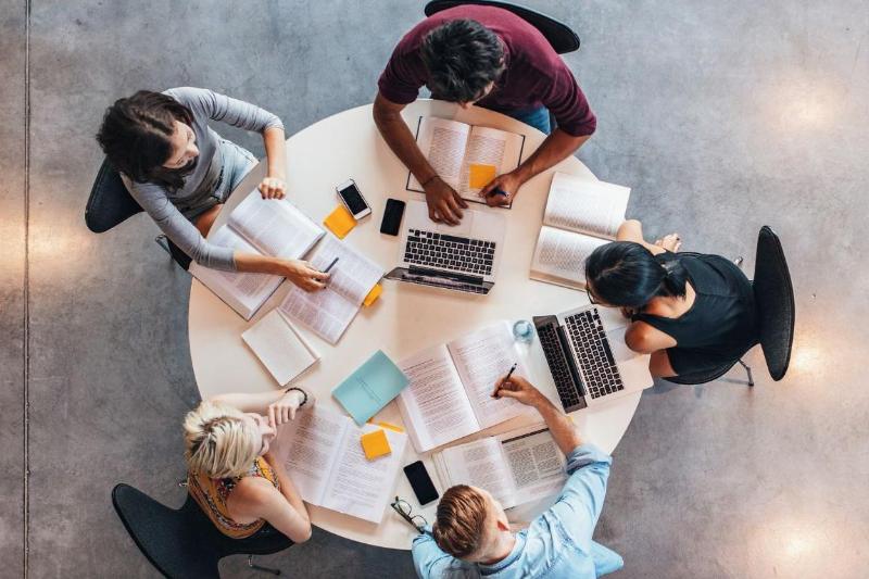 aerial view of study group