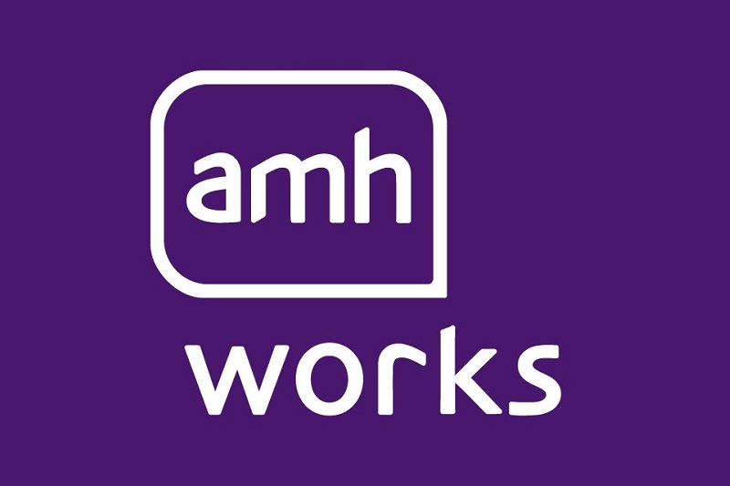 Action Mental Health logo - 'AMH Works'