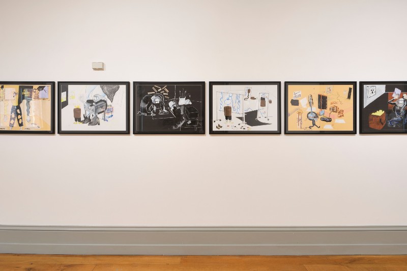 exhibits from Walter Scott's exhibition, 'Reframed into Oblivion', in the Naughton Gallery