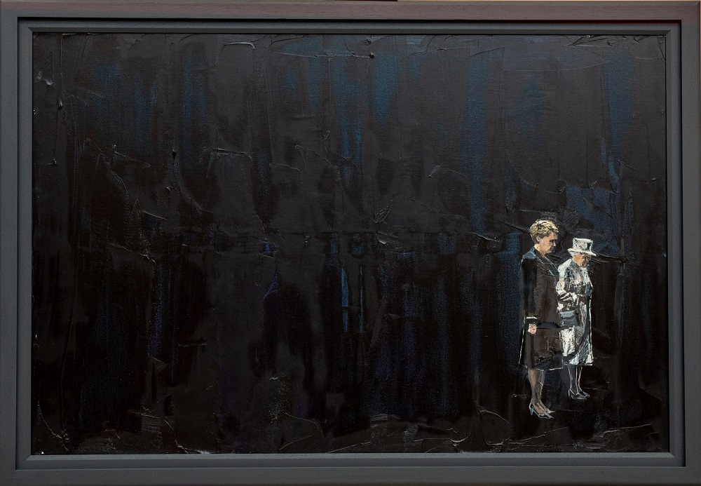portrait of Queen Elizabeth II and Professor Mary McAleese by Michelle Rogers