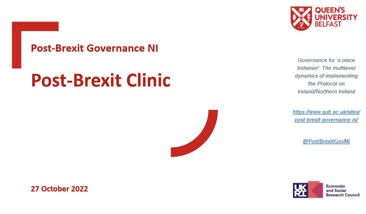Post Brexit Clinic - Cover Slide - October 2022