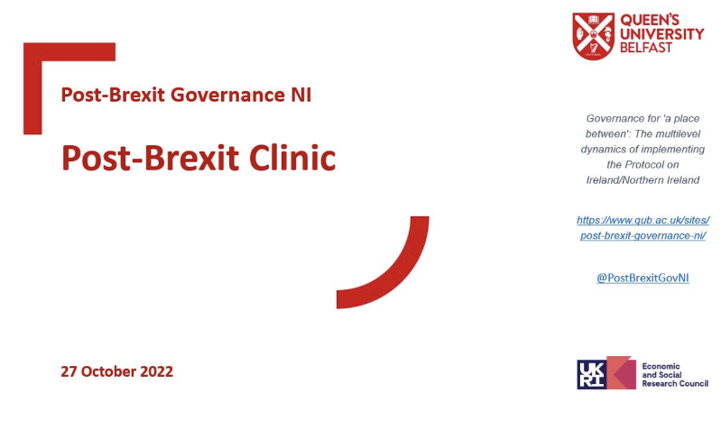 Post Brexit Clinic - Cover Slide - October 2022