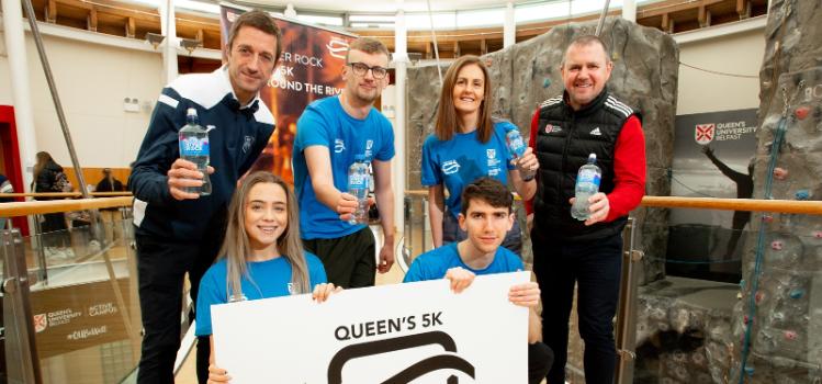Conor Curran (Head of Diversity, Inclusion and Staff Wellbeing), Orla Lundy (Queen's Athletics Club), Joshua Lyndsay (Queen's Athletics Club), Shane Morgan (Queen's Athletics Club) Jacqueline Mc Quade (Queen's Sport) and Kevin Murray (Sport Participation and Wellbeing Manager)