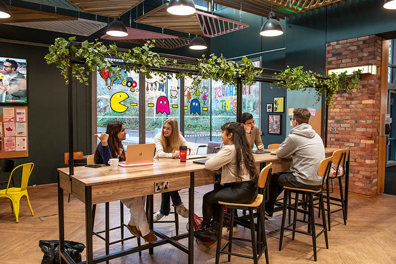 Students sitting in the Treehouse