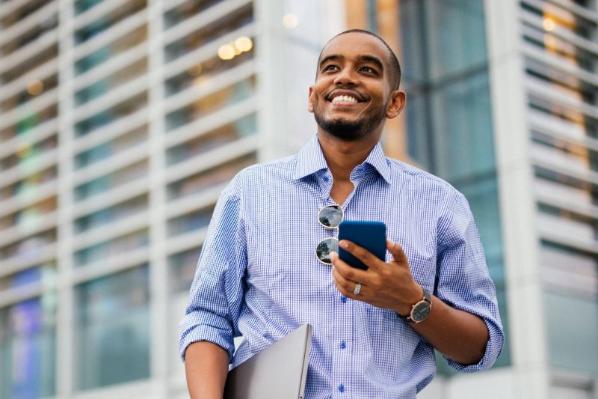 business man on phone talking