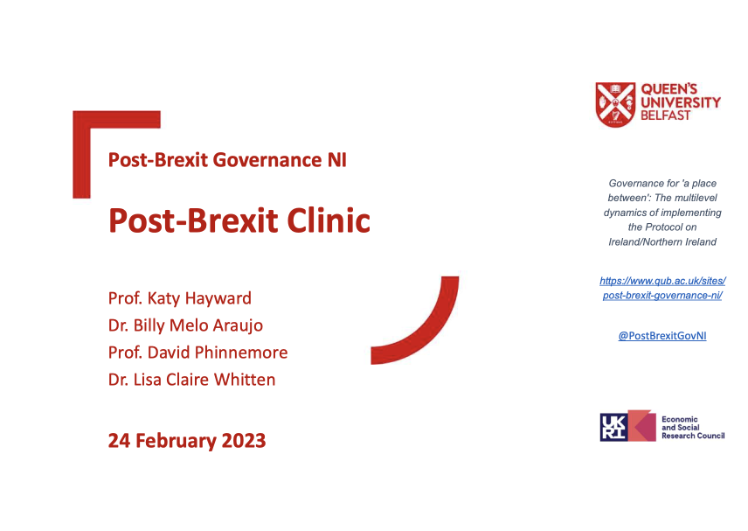 PBGovNI - Brexit Clinic - Feb 2023 - Cover Slide