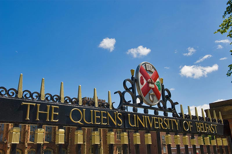 Queen's crest on the main entrance gates