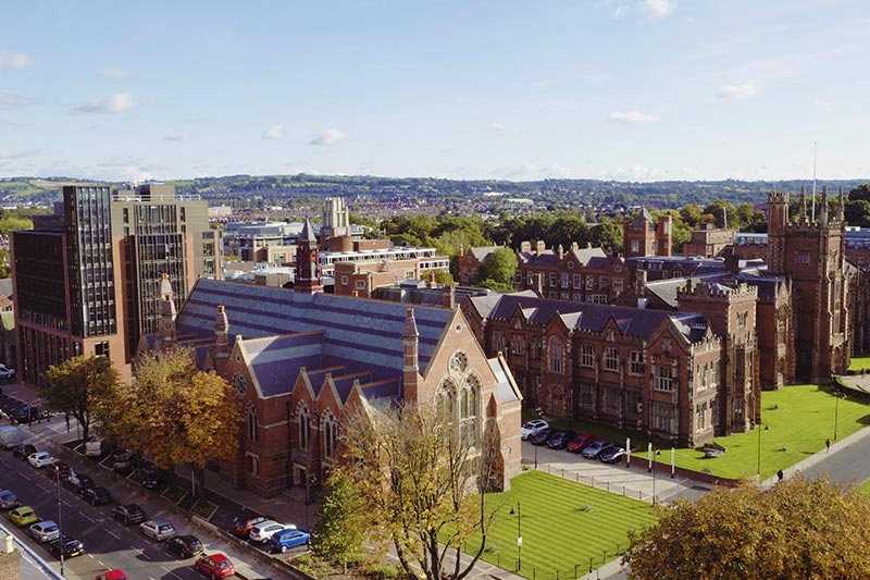 The Graduate School building and main campus in sunshine