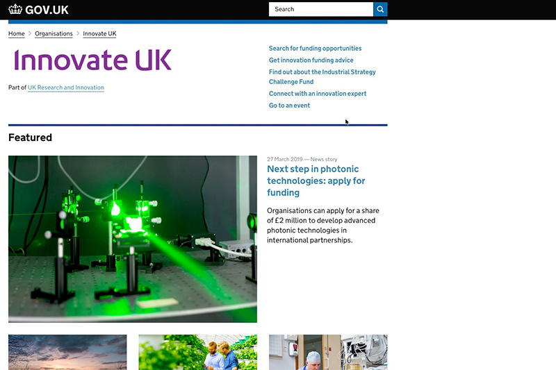 Innovate UK website 800x533