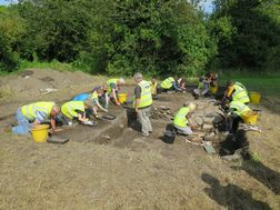 Excavating in Trench 1