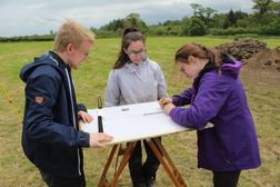 Students surveying on site