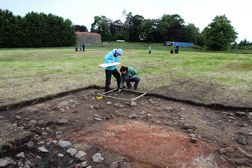 Students planning the pottery kiln