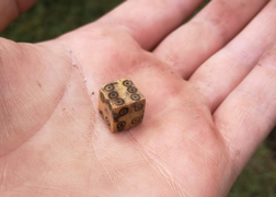 A bone dice excavated in Trench 3