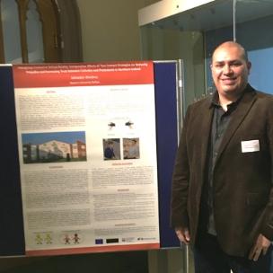 Salvador presenting his poster at the Fellowship Academy launch
