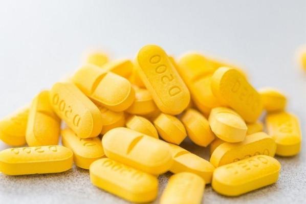 Bright yellow pills